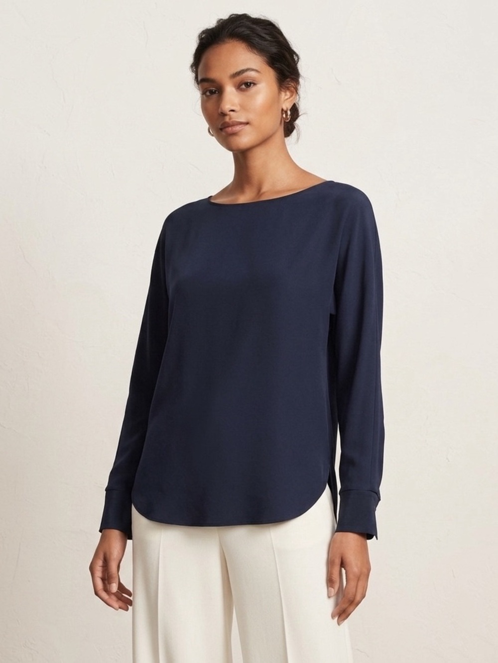 Vince NWT Raw Frayed Hem Pullover Lightweight Blouse Size XS